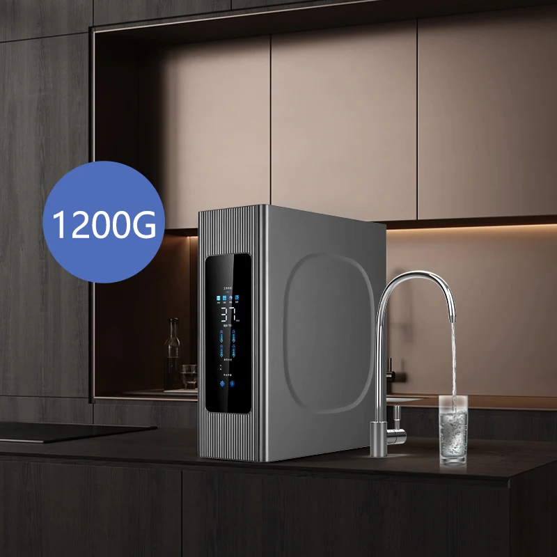 New Design 1200 GPD Alkaline RO Water Purifier Under-Sink Reverse Osmosis System for Household Hotels Electric Powered Plastic