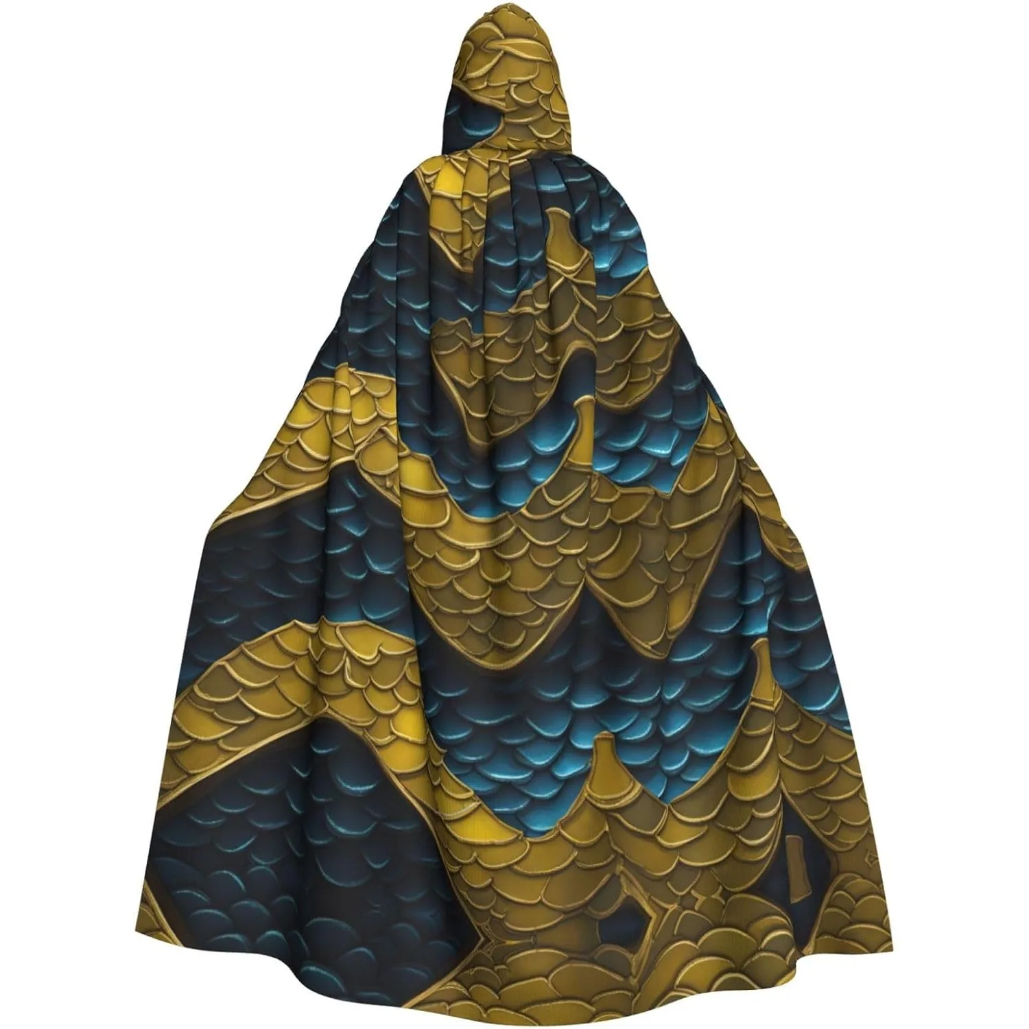 

Накидка с капюшоном и принтом чешуи дракона для взрослых, карнавальная праздничная накидка, халат для косплея, костюм для вечеринки, готический карнавал