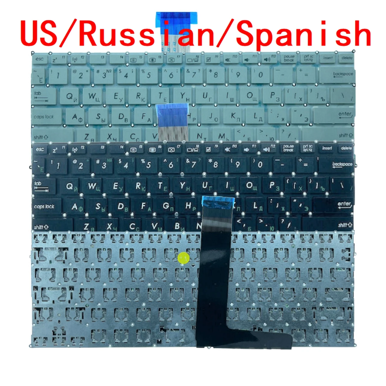 Teclado US RU SP AR BR para ASUS X200 F200 F200CA F200LA F200MA X200 X200C X200CA X200L X200LA X200M X200MA R202 R202CA