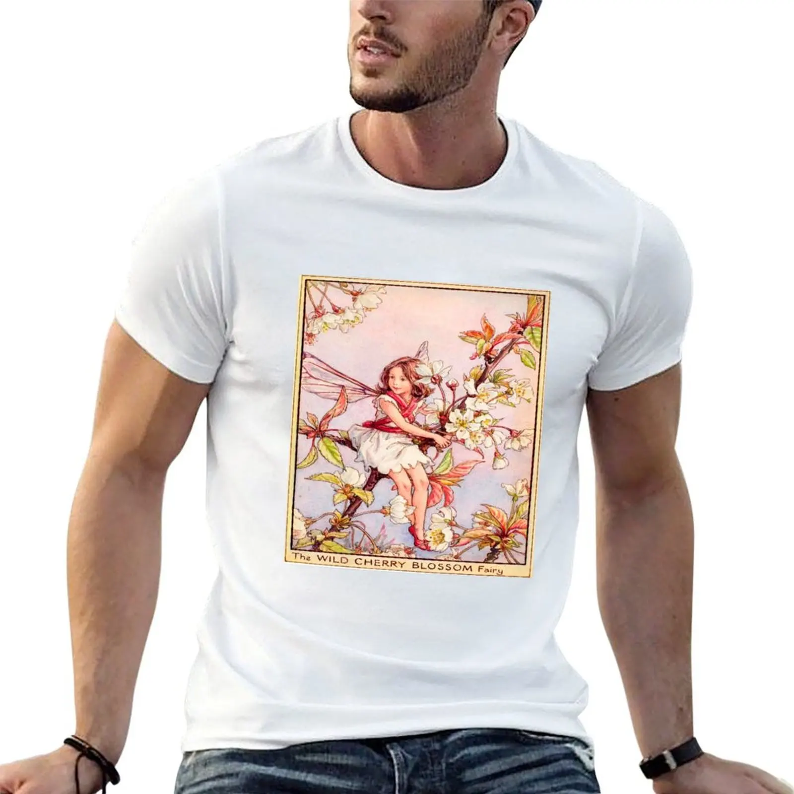 Cicely Mary Barker The Wild Cherry Blossom Fairy T-Shirt Casual Loose Fit Summer Tee Shirt
