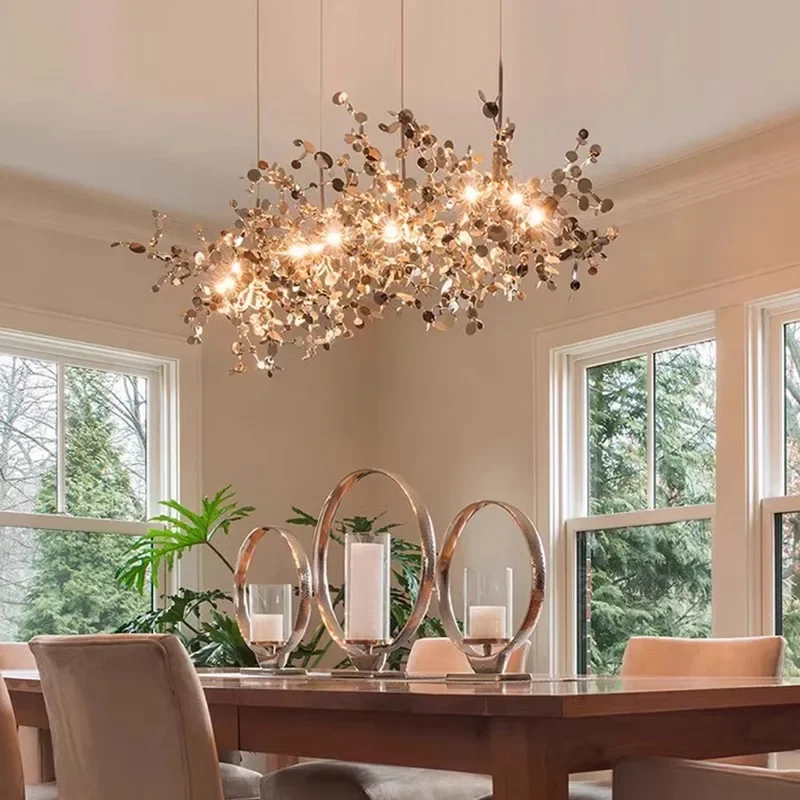 Creative Restaurant Lighting Dining Table Personality Creative Light Luxury Long Bar Island Clothing Store Chandelier