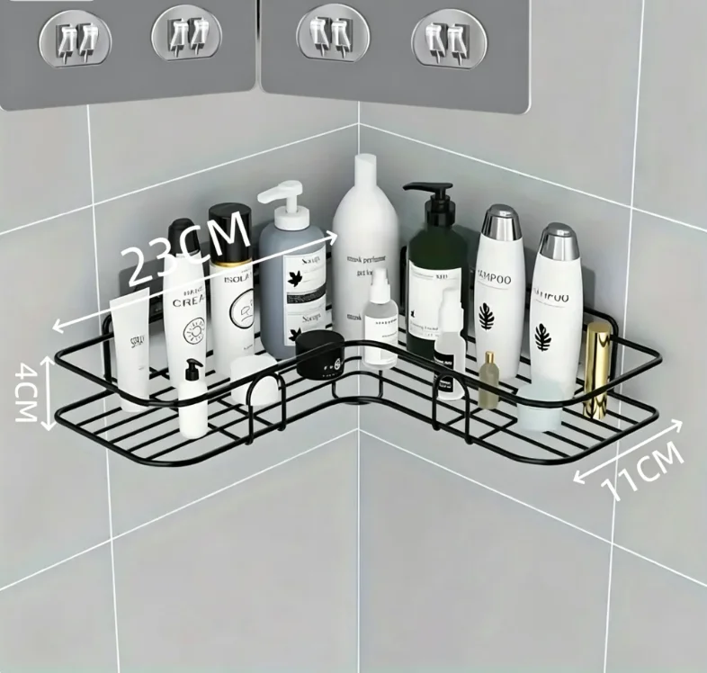 Homefish Wall Mount Stainless Steel Shower Corner Rack Bathroom Storage Shelf for Toiletries Cosmetics - view 5