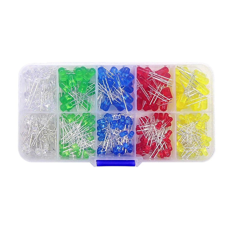 150pcs 3mm 5mm LED Light White Yellow Red Green Blue Assorted Kit DIY LEDs Set Electronic