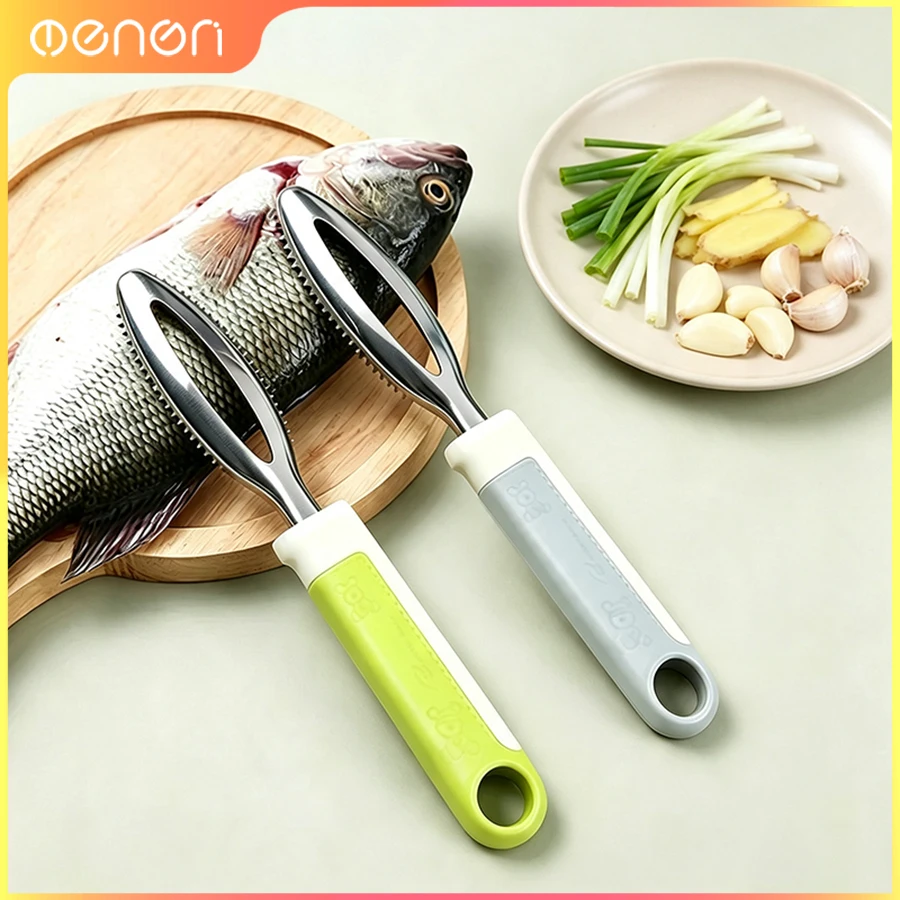 1PC Stainless Steel Fish Skin Scraper Fast Descaler Cleaner Fish Bone Remover Peeler Tongs Household Seafood Kitchen Gadget
