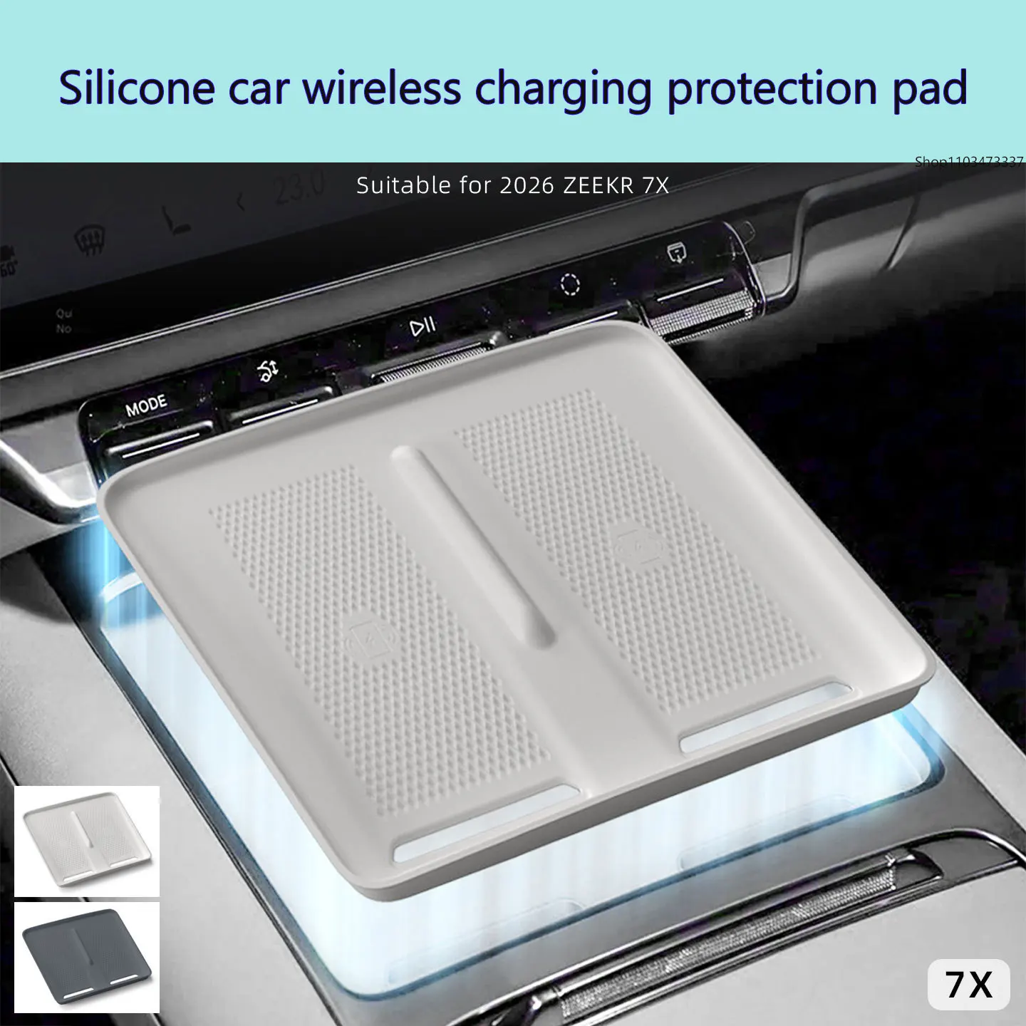 

For 2026 zeekr 7X silicone wireless charging pads, central control mobile phone anti slip pads, accessories and decorations