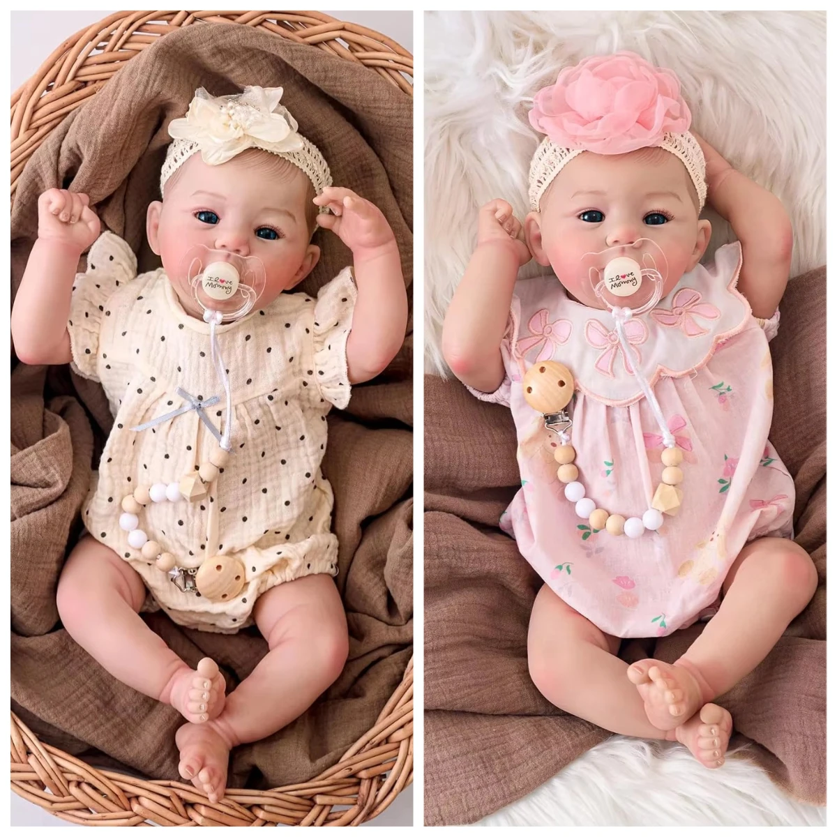 Soft Cloth Body Cuddly Lifelike Reborn Baby Doll 18inch Hand Painted Hair Abigail Multiple Layers Painting 3D Skin Visible Veins