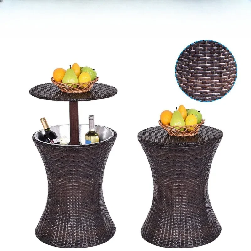 Hand-woven lifting ice bucket, outdoor chilled wine drink relieving ice wine device