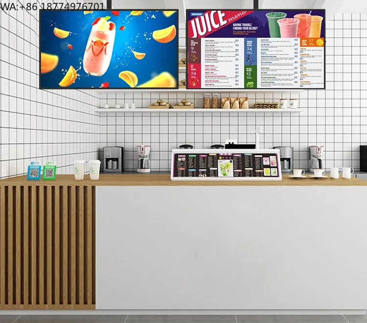 Professional Wall Mounted Digital Display Menu LCD Screen Touch for Restaurant Elevator Wayfinding Welcome Display Advertisement