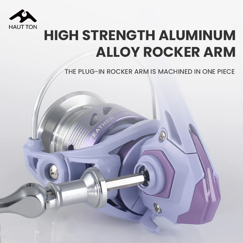 HAUT TON Halloween Purple Spinning Reel 5.2:1 Gear Ratio 8KG Max Drag Ambidexious For Outdoor Saltwater And Freshwater Fishing