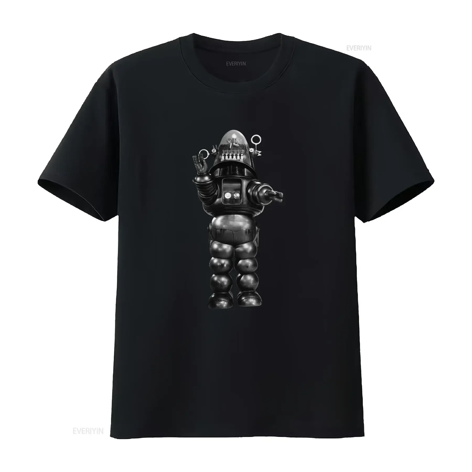 Vintage Retro Sci Fi Classic Robby Robot Print Casual T Shirt vintage Washed designer clothes Comfortable fashion Stylish Soft