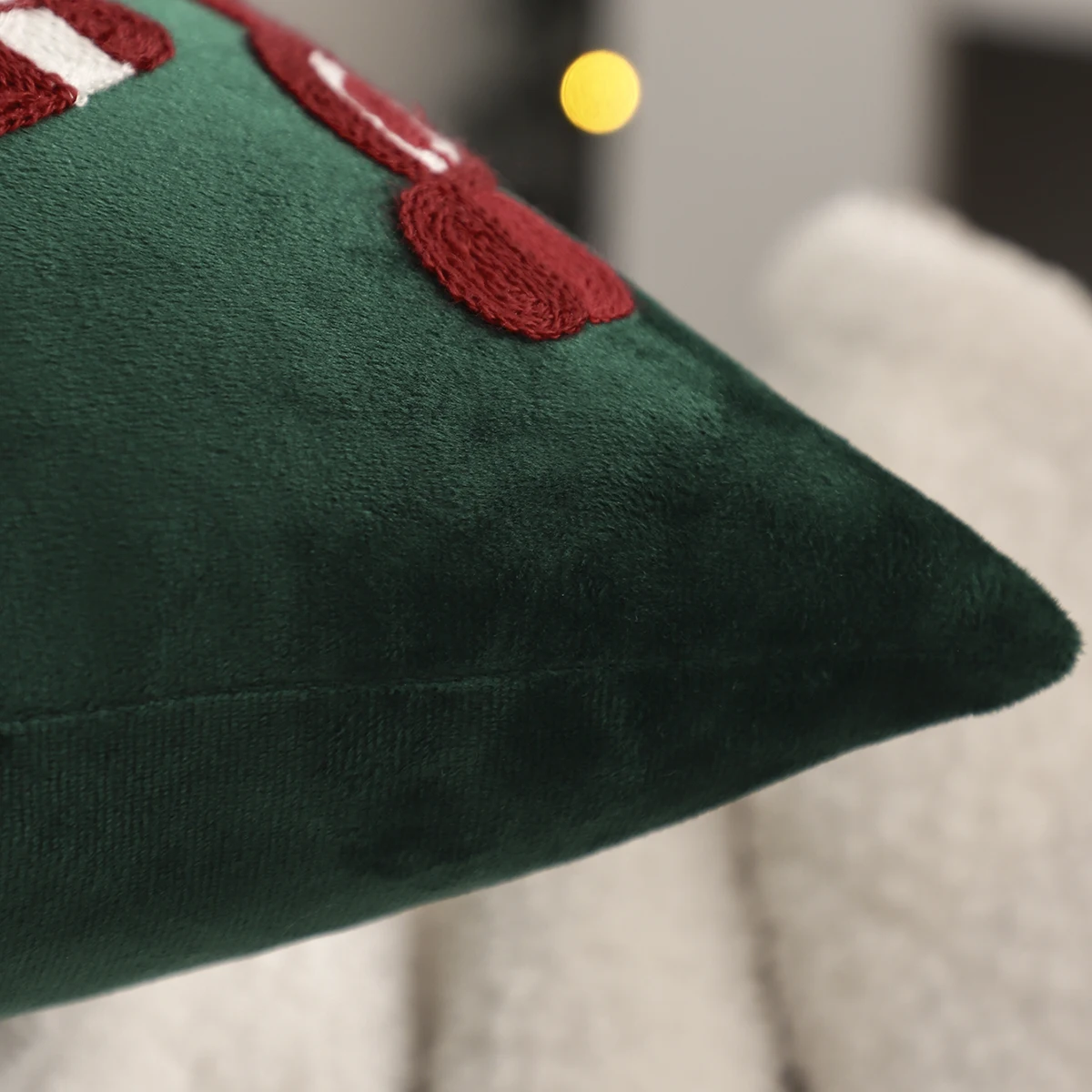 1 PC Christmas Candy Throw Pillow Cover Velvet Embroidery Snowflake Christmas Decoration Living Room