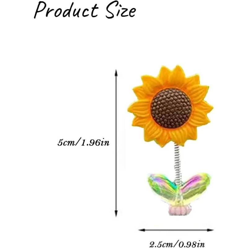 5 Pcs Sunflower Car Dashboard Accessories, Shaking Spring Car Dash Decorations