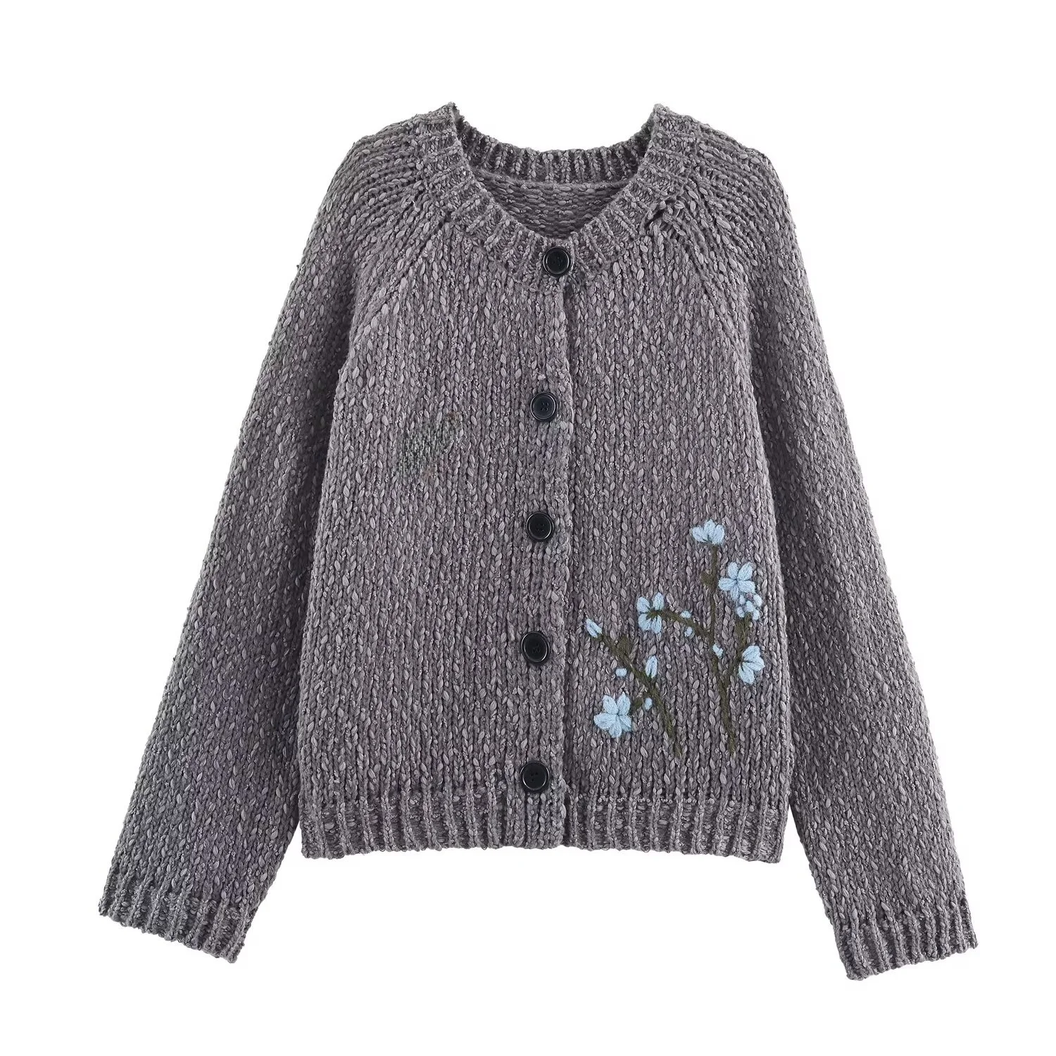 

Classic Lazy Sle Knitted Cardigan Handmade Embroidery Faionable Slimming Timel Pure Desire Aesthetic Polyester Fiber