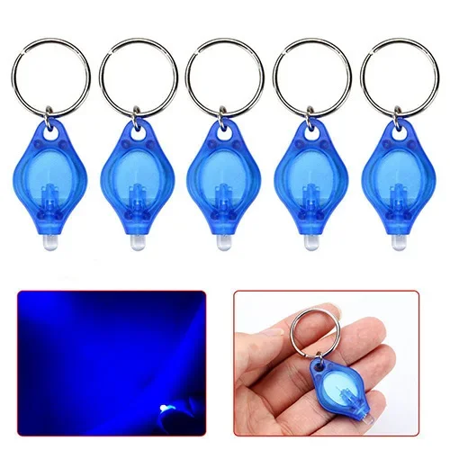 LED Keychain Light UV Purple Light Banknote Inspection Blue purple  green red Keychain Turtle Light