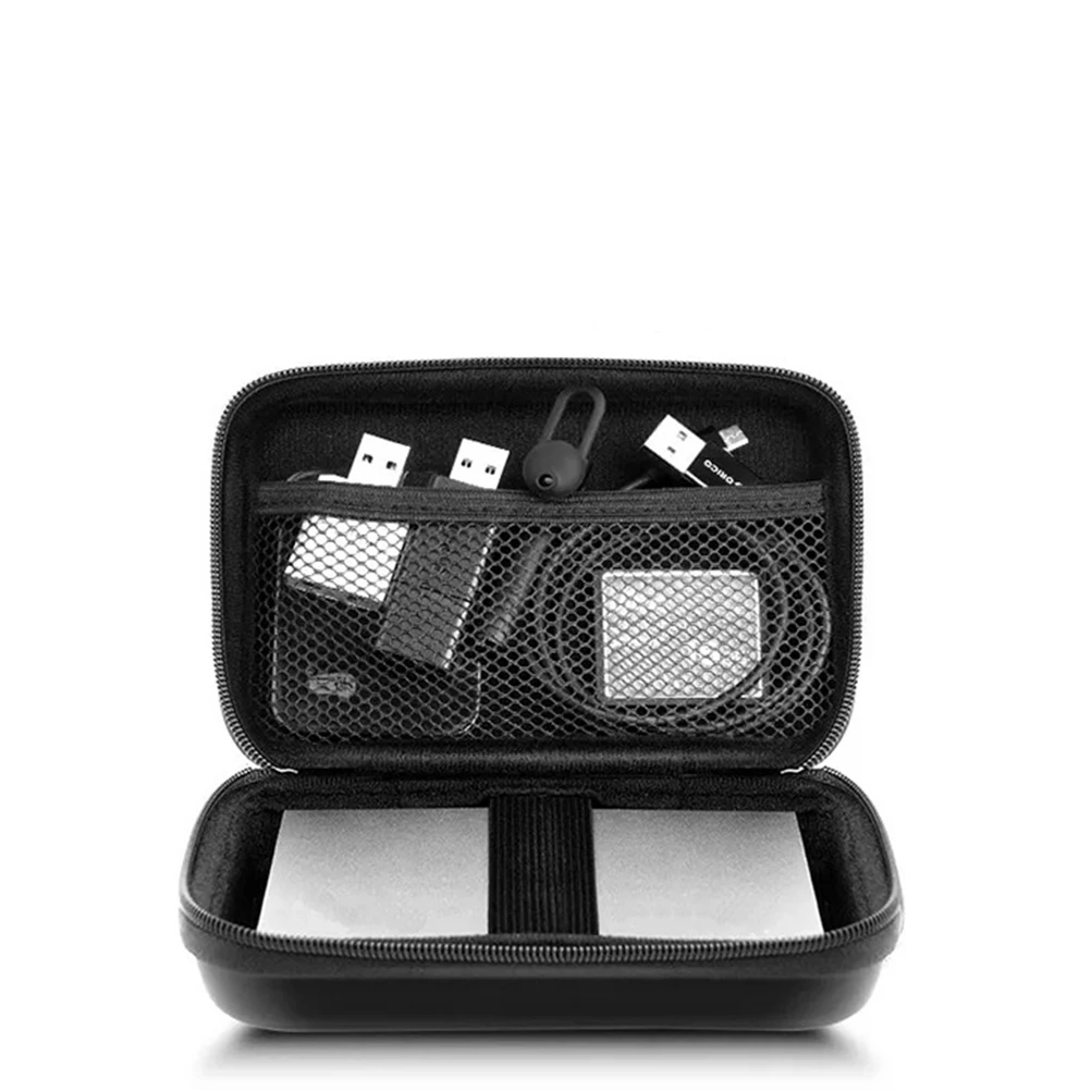 

2pcs Eva Cable Storage Box Digital Accessories Bag Zipper Pouch Multifunction Organizer Mobile Disk Bag Usb Cable Container Hard