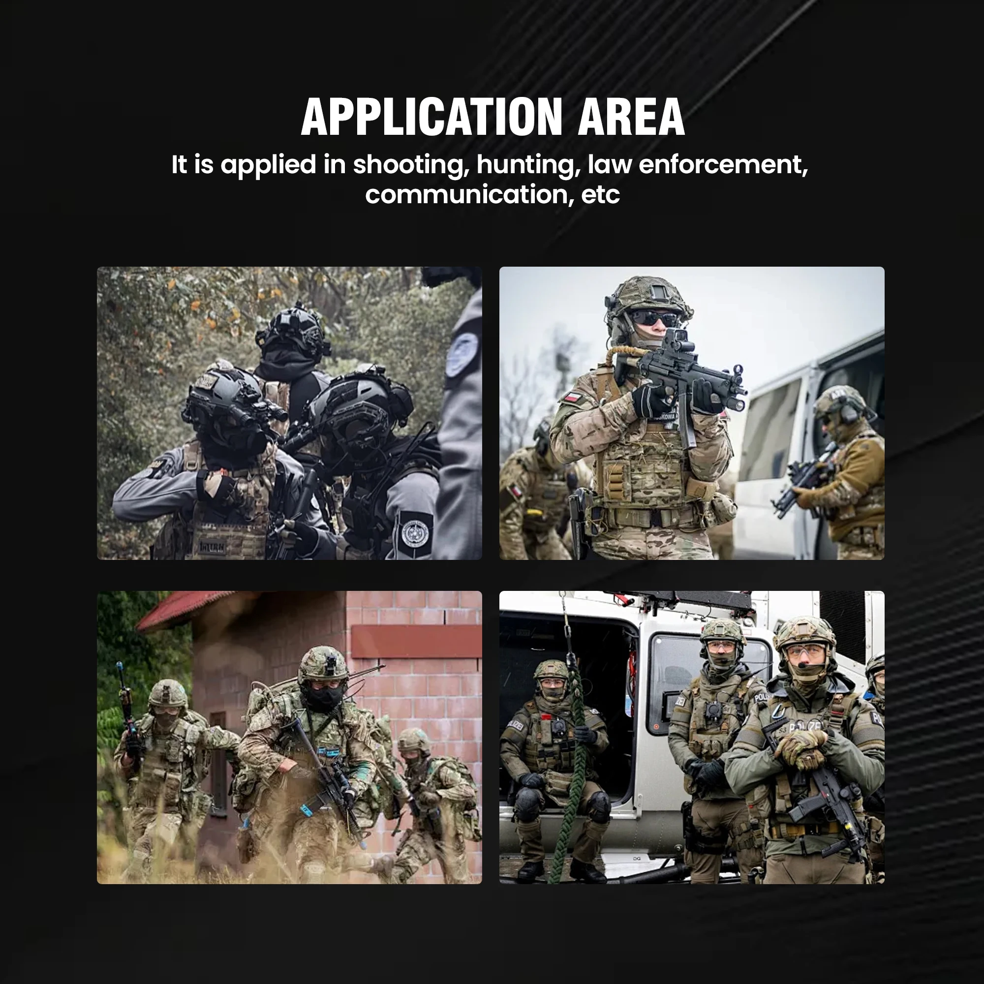 غطاء للأذنين تكتيكي من ARM NEXT F30 مع خاصية إلغاء الضوضاء النشطة وتضخيم الصوت وسماعة توصيل PTT للصيد والرماية