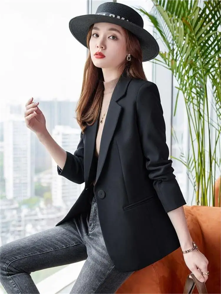 

Bla Slim Fit Suit Jaet for Women Spring Autumn New Korean Sle Casual ature High-End Feel Small West Clothes Women