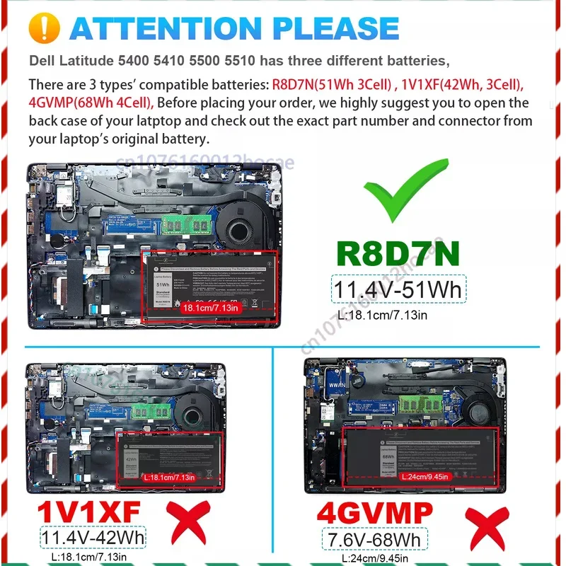 

Аккумулятор R8D7N 4GVMP для Dell Latitude 5400 5500 Inspiron 7590 7591 7791 2-в-1