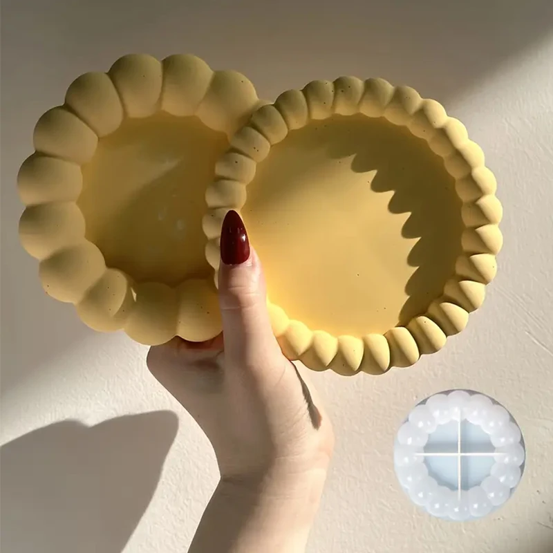 

Круглый поднос для пузырьков своими руками, силиконовая форма, подходит для лотка для хранения ювелирных изделий из смолы своими руками, гипсовый поднос, домашний декор, ремесло