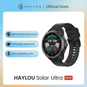 HAYLOU Solar Ultra GPS Jam Tangan Pintar 1.6 " Layar AMOLED 5ATM Tahan Air GPS Bawaan Bluetooth Panggilan Telepon Jam Tangan Pintar Olahraga 12 jam tangan pintar rogbid penjualan terbaik - №