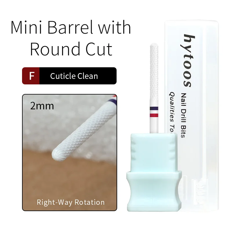 Brocas de Cerâmica Composta Branca HYTOOS para Unhas, Corte em R, Barril de Alta Dureza, Broca Profissional para E-file, para Limpeza de Cutículas e Remoção de Gel e Acrílico