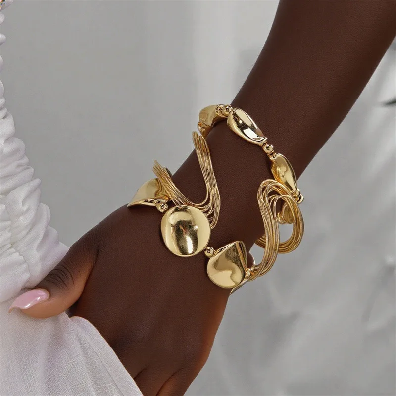 

women's metal bracelet stainless steel gold plated 18K bracelet, high quality waterproof silver jewelry, gift for couples
