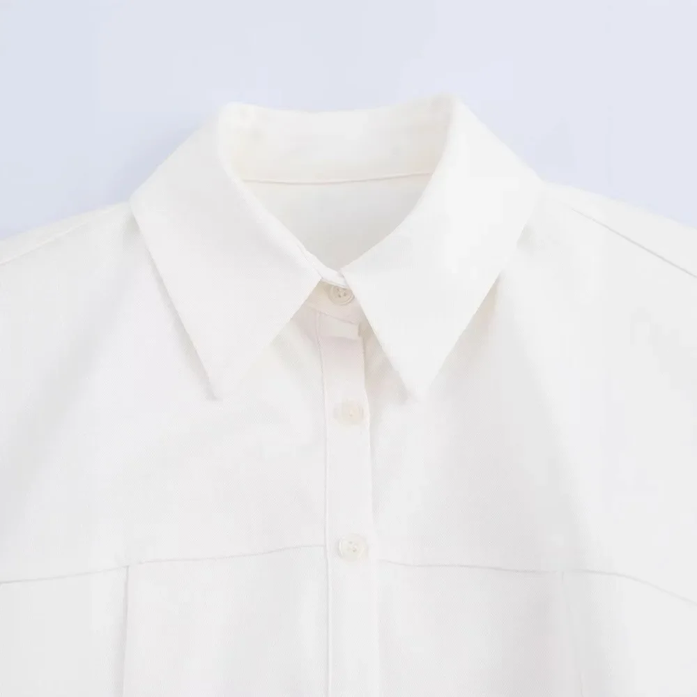 PRINTKAOIR فستان قميص نسائي طية صدر السترة كم قصير واحدة الصدر الجانب سستة مطوي تنورة الصيف جديد عادية شيك تنورة صغيرة