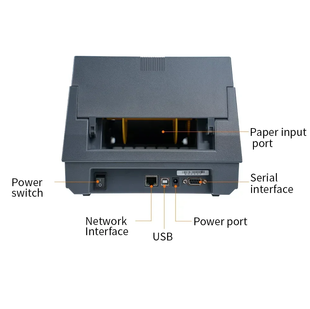 

New 4-Inch 4x6 Thermal Barcode Printer Shipping Clothes Tags Washing Ribbons 300DPI Resolution Transfer Printers Machin