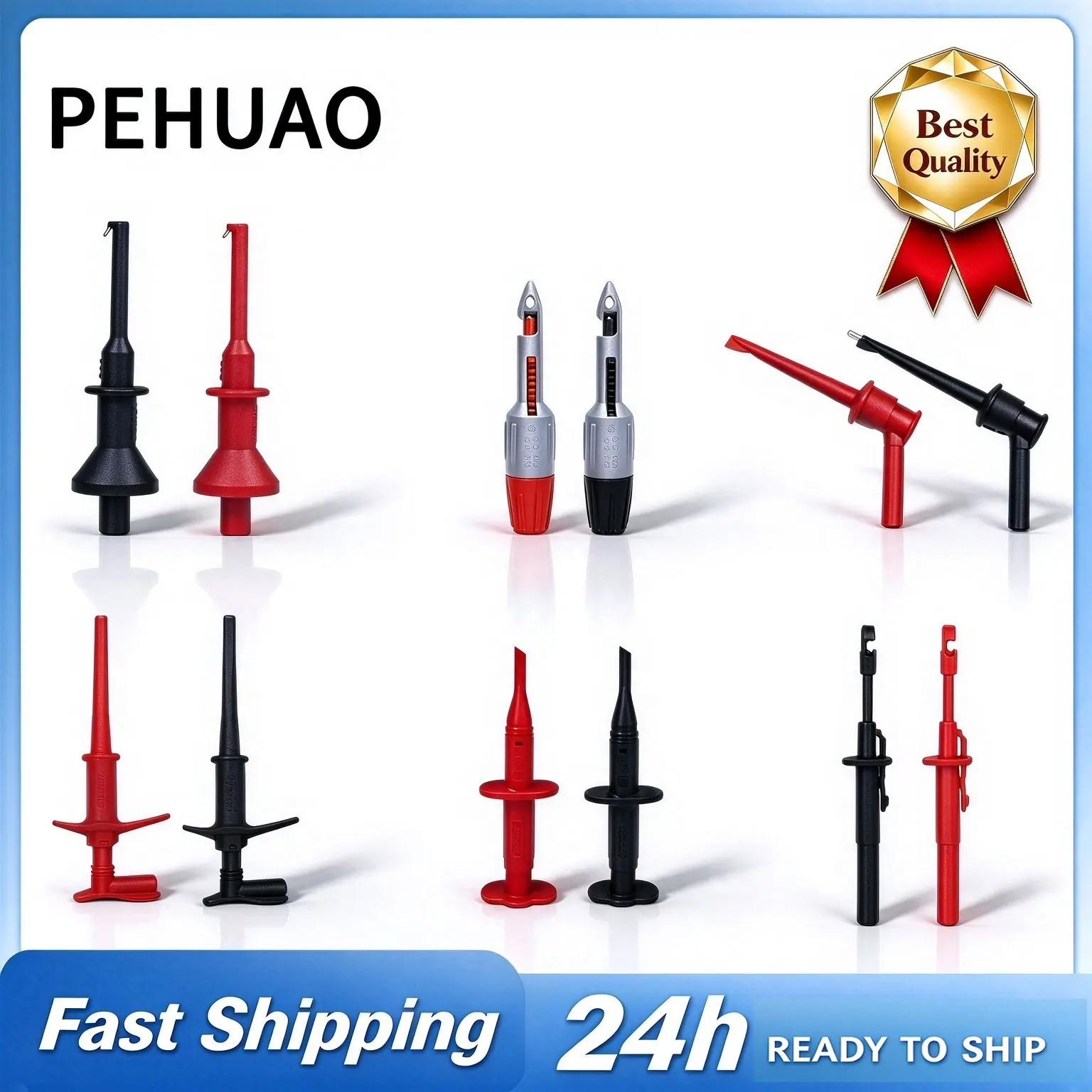 Multimeter Test Leads Probes Hook Clamp, Flexible Lnsulation Puncture Probe, Multimeter Extended Back Probe Accessory