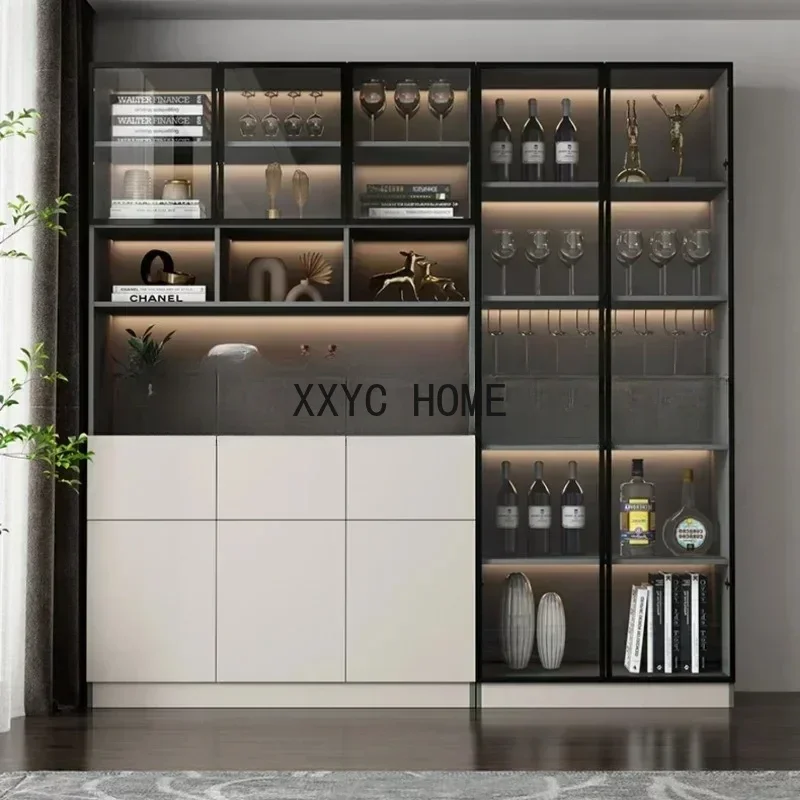 

Corner Storage Wine Cabinets High Liquor Wall Kitchen Wine Cabinets Luxury Living Room Botellero Vino Bar Furniture QF50JG