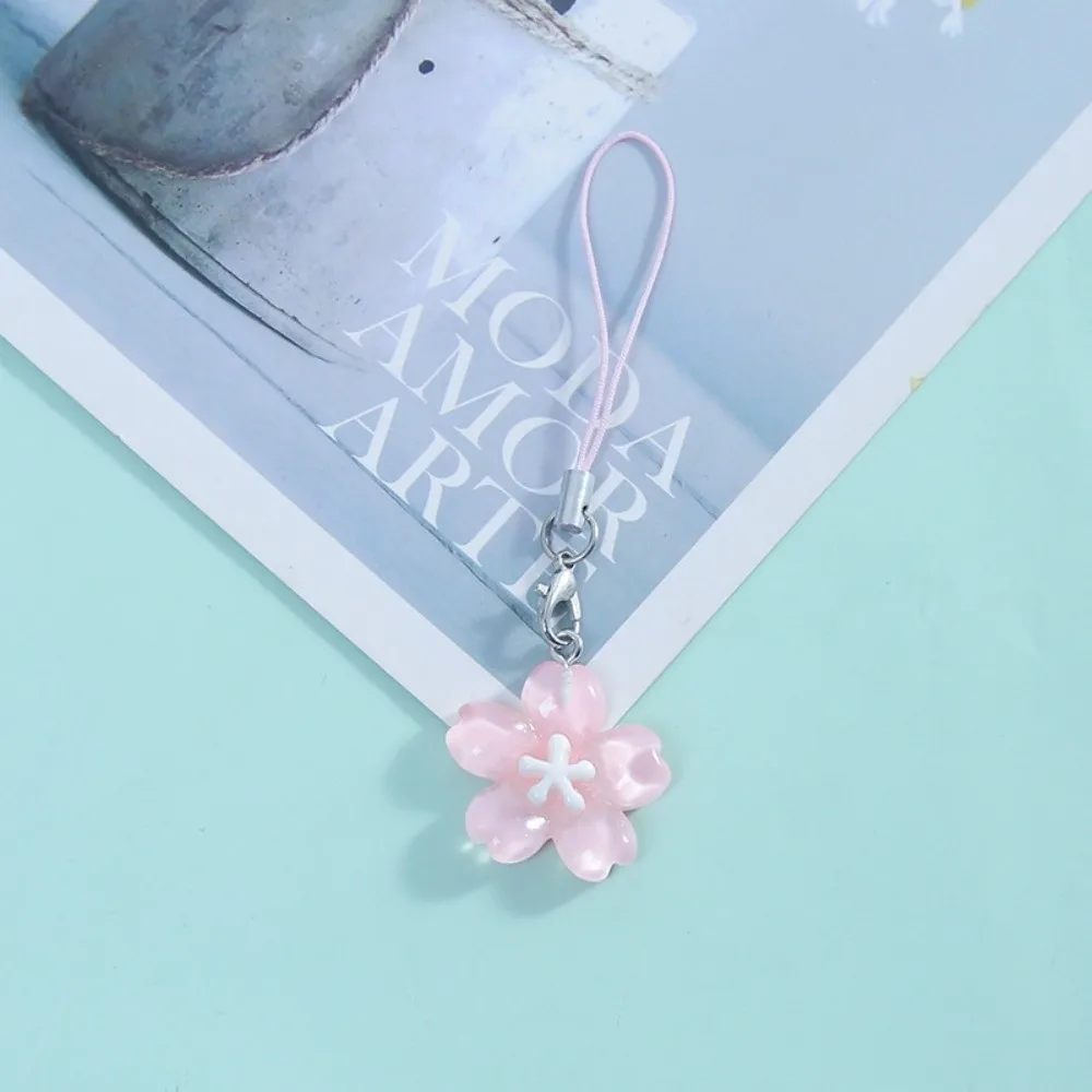 Transparent Resin Flower Keychain Fresh Solid color Transparent Bag Phone Chains Trendy Cute Kawaii Pendent Accessory Daily Use