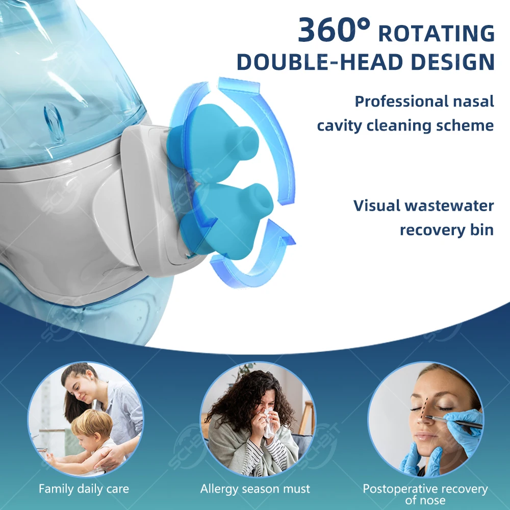 Nasal irrigator 360° clean nasal cavity nose get the dunk out Keep the nasal cavity clean and healthy electric nose cleaner