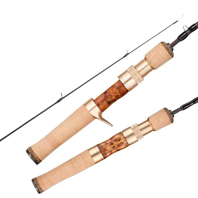 Madmouse Full FUJI Parts Trout Rod 1.42m/1.68m Portable Rod Wood Handle Solid Carbon Spinning/Casting Fishing Rod