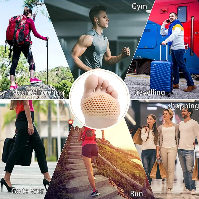 2 قطعة النعال هلام السيليكون فاصل أصابع القدم الإبهام أروح العظام حامي القدمين الورم الضابط أداة حماية قدم الرعاية وسادة #5