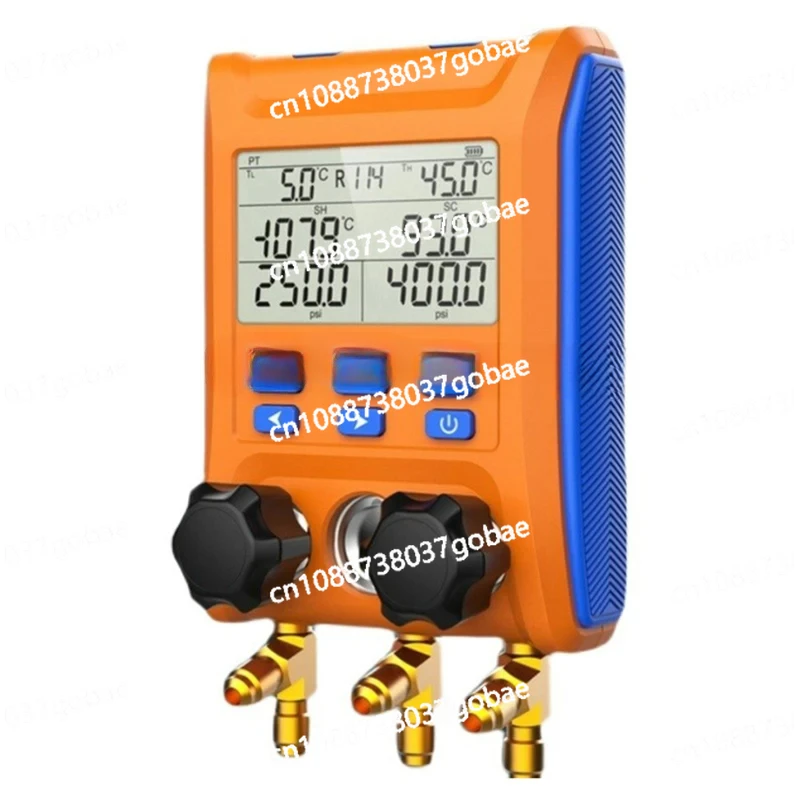 LMG-10 Digital Manifold HVAC Pressure Gauge AC Tools 2-Way Valve Air Conditioning Refrigeration System Leak Tester