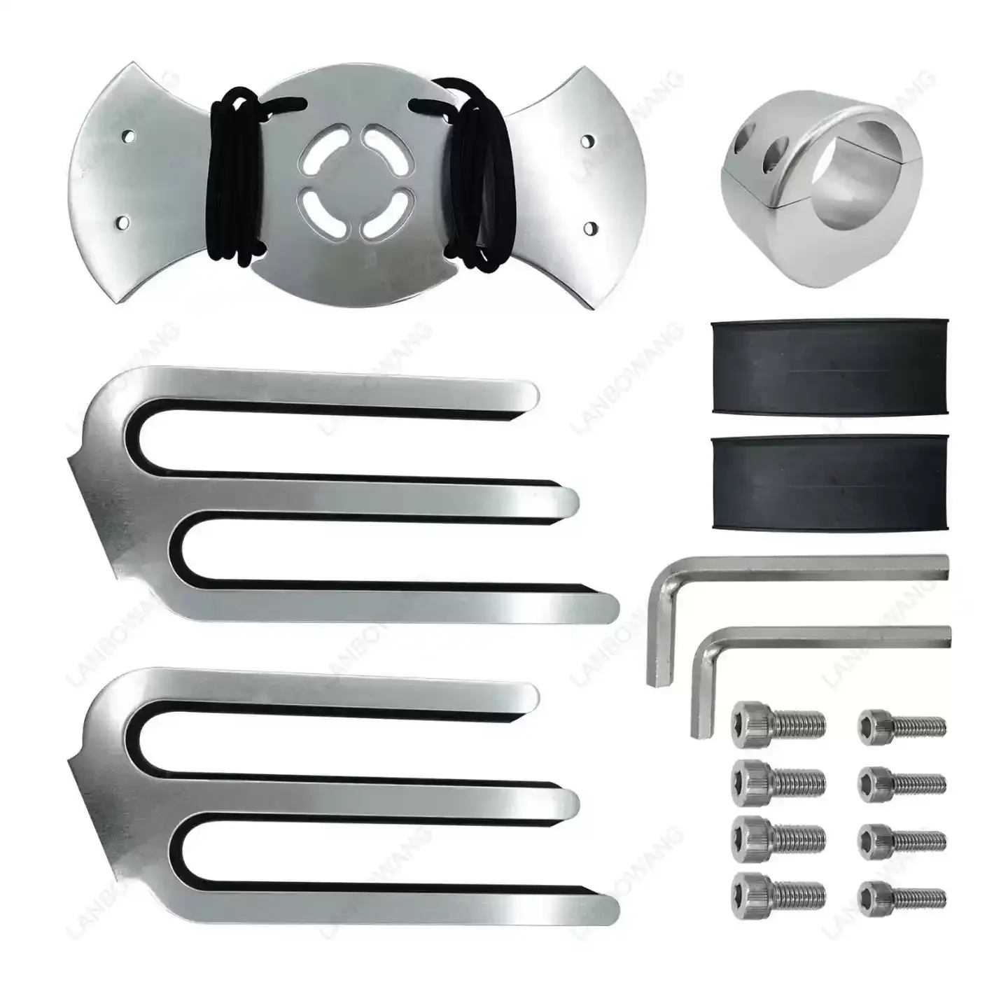 BT30 Aluminum BAT Wakeboard Tower Rack Boat Board Holder Mount Fit 2.5 Inch Round Tubing Marine Accessory