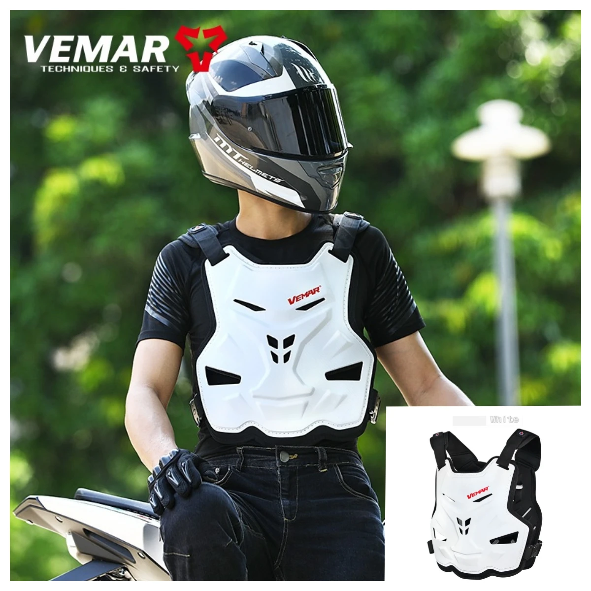 

Vemar Off-road Motorcycle Body Armor Chest Protection Vest Riding Racing Anti-Fall Motocross Hemp Rope Pattern Armor Vest ﻿