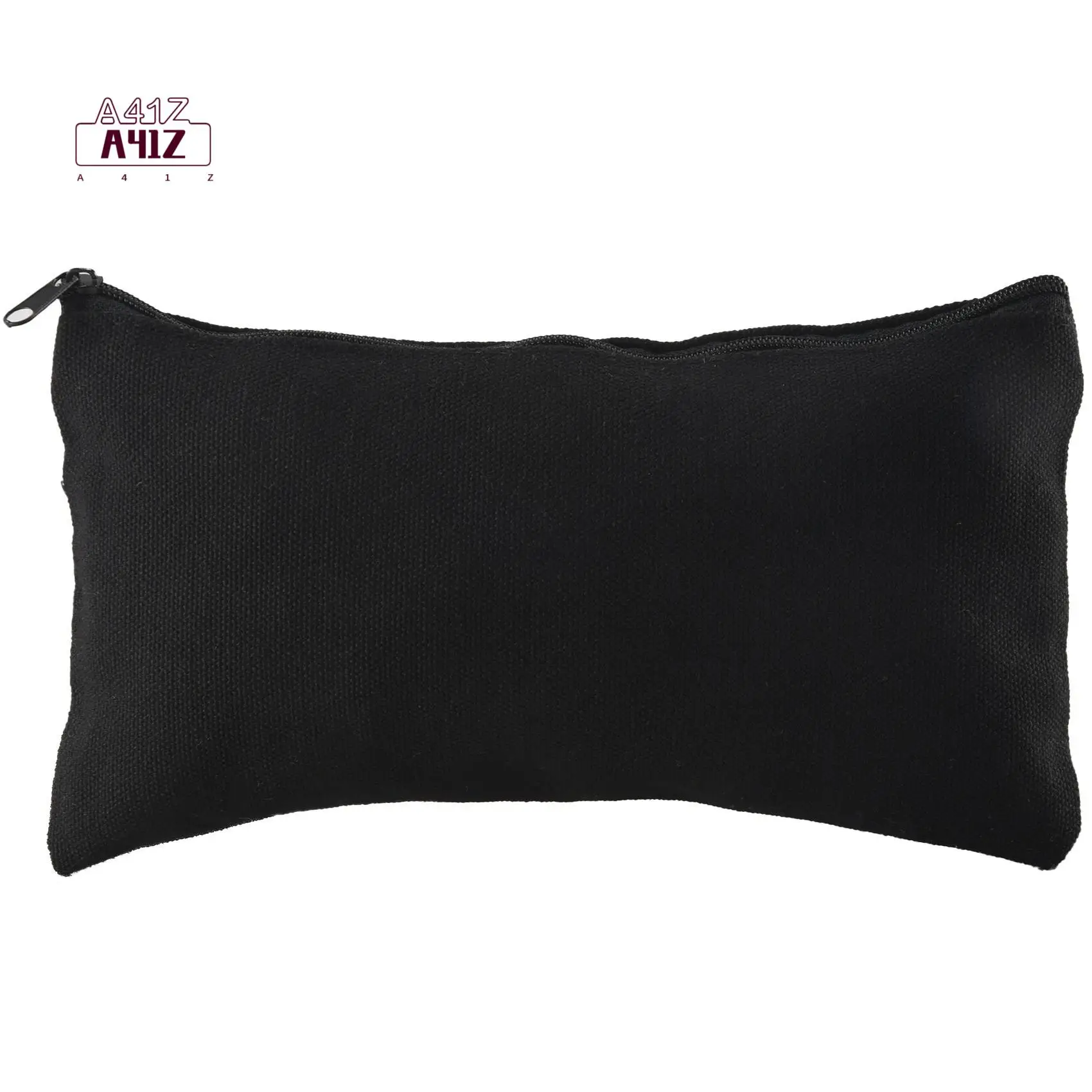 A41Z-40 Pcs Canvas Zipper Pouch Bags Canvas Makeup Bags Pencil Case Blank DIY Craft Bags For Travel DIY Craft School Black