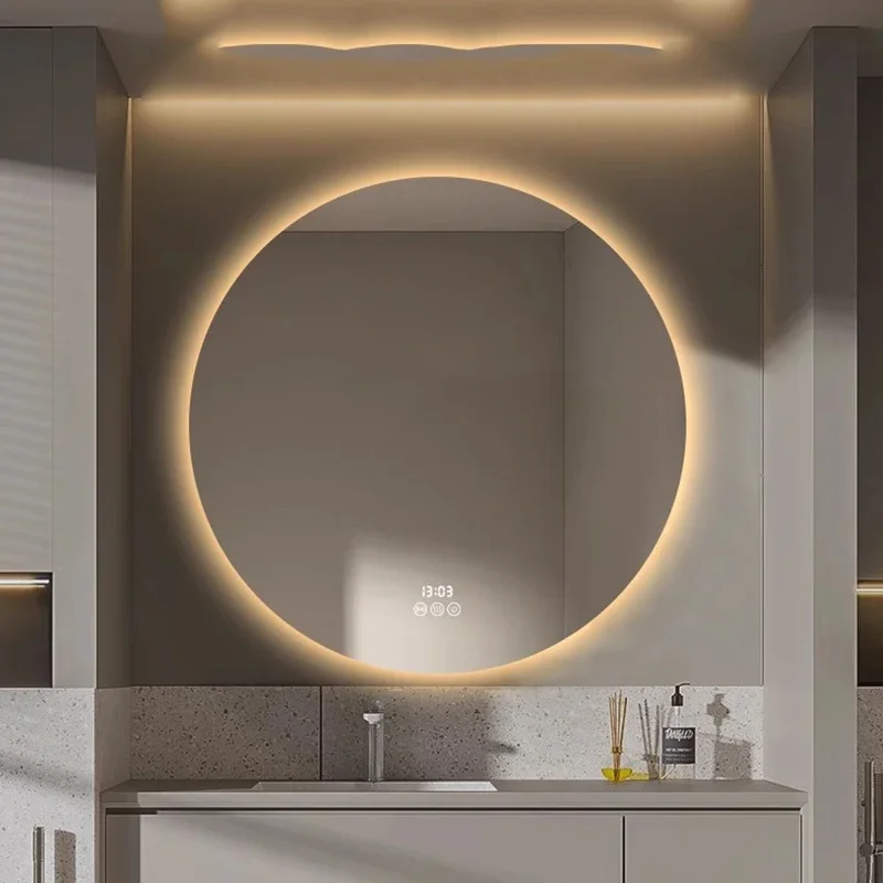 น่ารักกระจกเครื่องสําอางแบบพกพาที่กําหนดเองวงกลมความงาม Nordic หรูหรากระจกแขวนห้องน้ําโมเดิร์น Espelhos ตกแต่งบ้าน