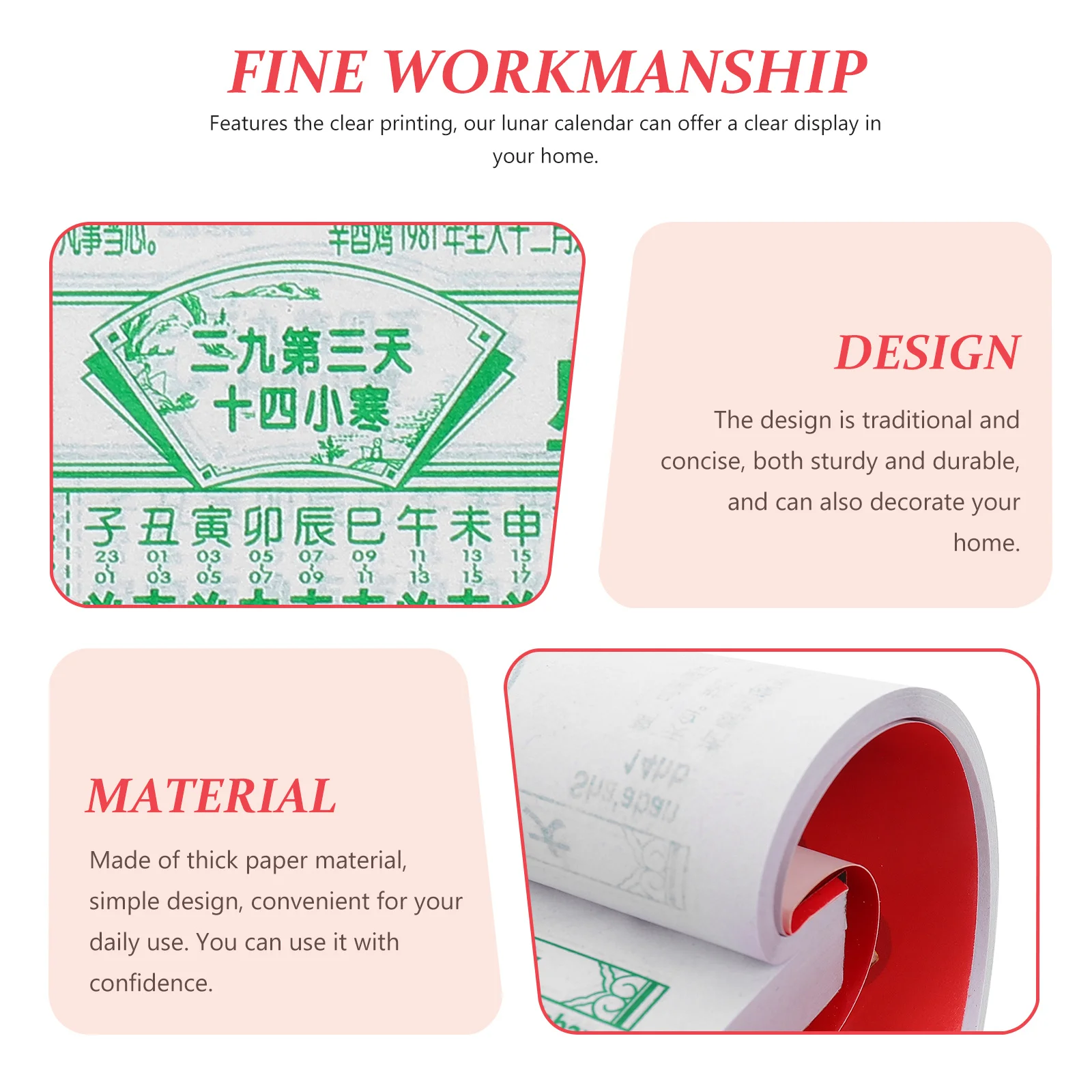 

Year of Rabbit 2023 Tearable Chinese Calendar Traditional Design Exquisite Craftsmanship Home Decor Gift Lunar Calendar