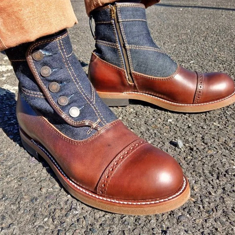 Marrone Fibbia Cerniera Scarpe da uomo Scarpe eleganti da uomo Stivali poco profondi Scarpe da festa di alta qualità Moda Big Size 47 Zapatillas Mujer