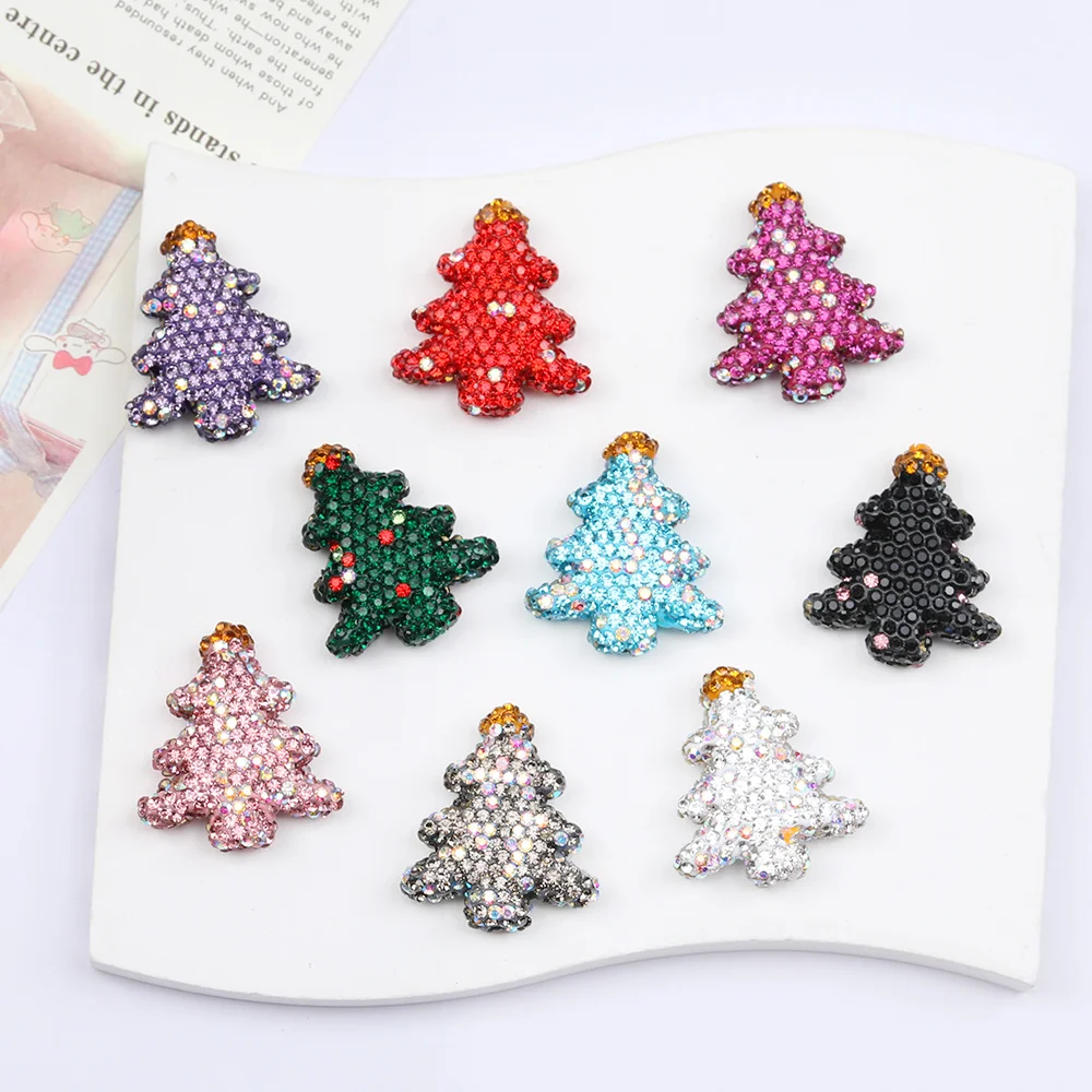 

Cordial Design 30Pcs 26*30MM Polymer Clay Bead/Hand Made/Rhinestone Effect/Christmas Tree Shape/Jewelry Accessories #17345