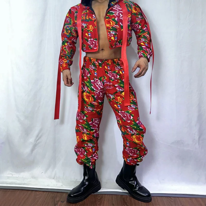 New Bar Nightclub Dj Ds Gogo Dancer Costume Men Halloween Pole Dance Clothing Muscle Man Sexy Rave Outfits Stage Clothes Set ﻿