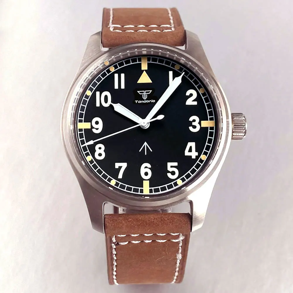 Automatische Pilotenuhr für Herren, 39 mm, Miyota8215, 20 bar, wasserdicht, mechanisch, Retro-Fliegeruhren, Saphirglas, 316L-Stahl – Detail 6