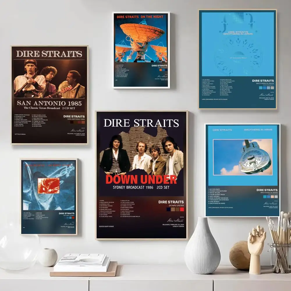 Band D-Dire S-Straits music Poster Wall Art Print Poster for Bedroom Living Room Home Decor Gift Artwork