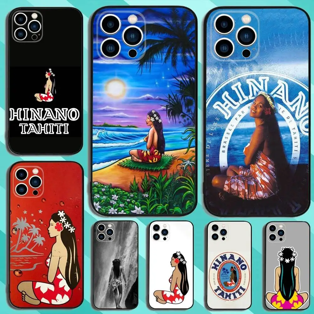 

H-Hinano Tahiti Girl Beach Phone Case For iPhone 16,15,14,13,12,11,Plus,Pro Max,XS,X,XR,SE,Mini,8,7 Soft Silicone Black Cover