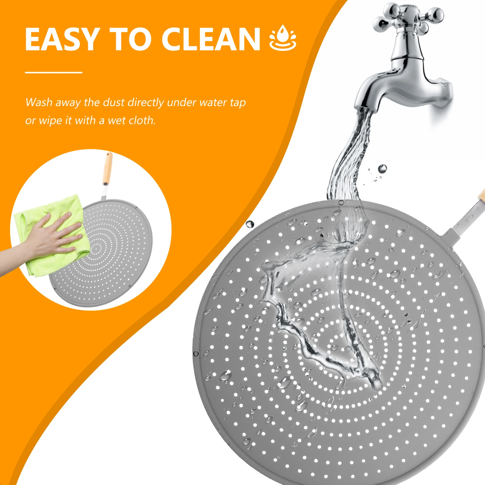 

Silicone Splatter Guard Mesh Screen Frying Pan Lid Oil Splash Proof Cooking Pot Cover Heat Insulation Easy Cleaning