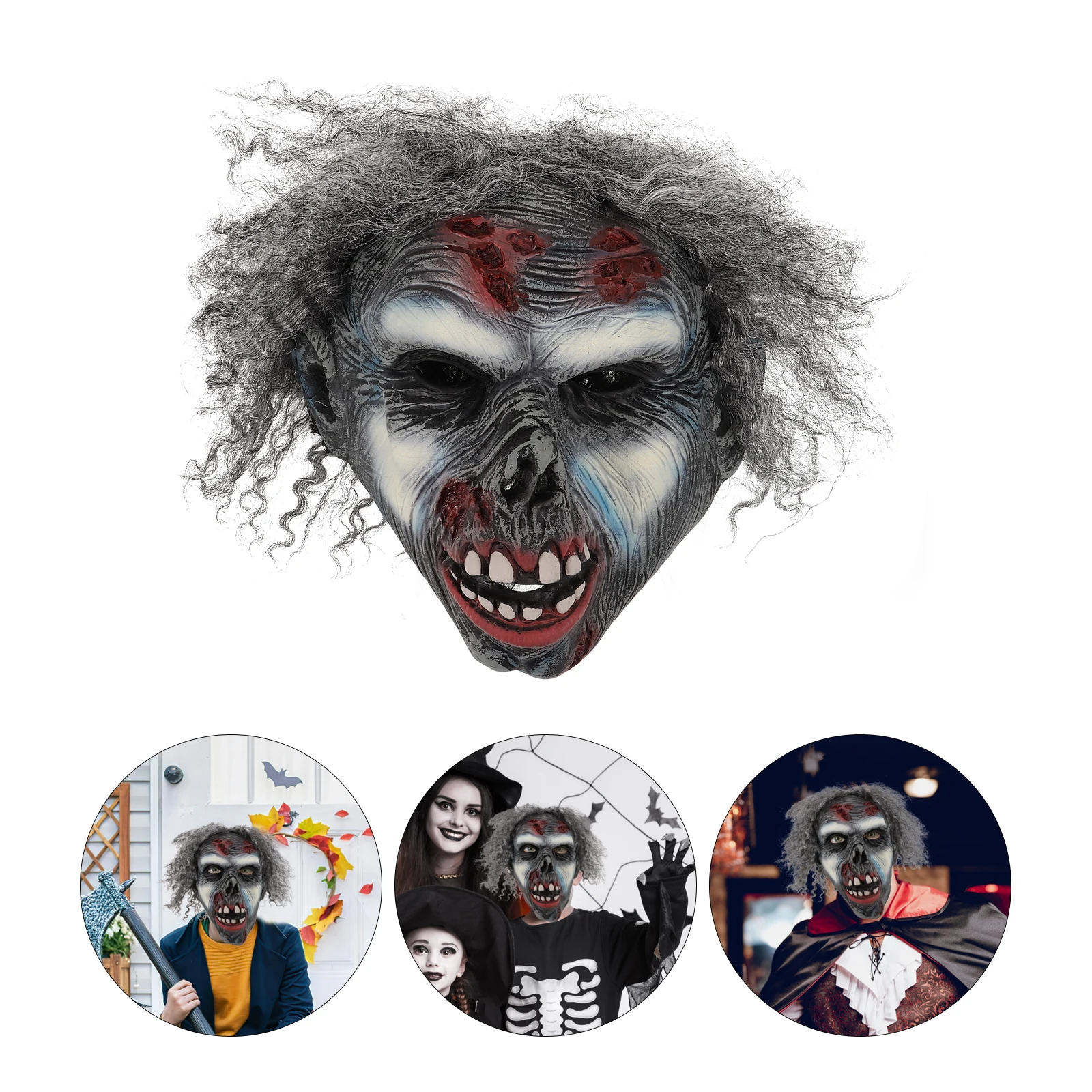 

Halloween Mask Adult Horror Face Costume Prop Creepy Scary Decoration Party Cosplay Stage Masquerade Full Facial Mask For