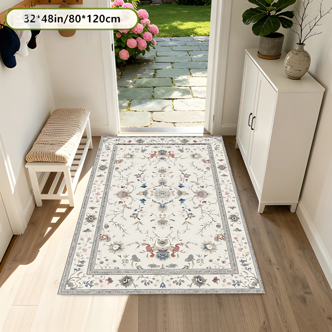 2D French-Style Elegant Floral Pattern, Light Retro Style, Suitable for Living Room and Bedroom, One-Click to Refresh Autumn and Winter Decorations