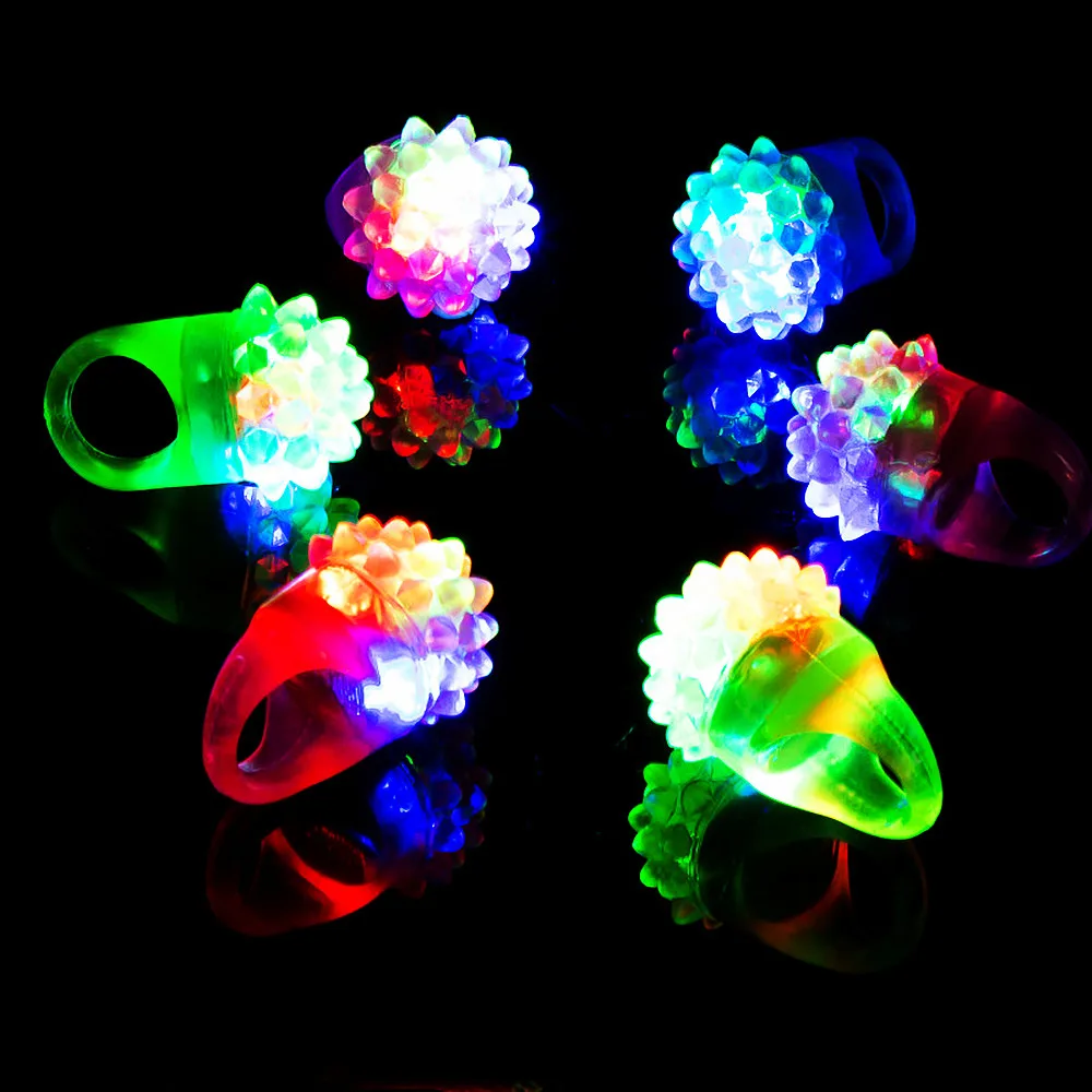 6/12Pieces Luminous Strawberry Ring Light Led Fluorescent Finger Light Bar Flash Soft Plastic Toy Christmas Small Gift